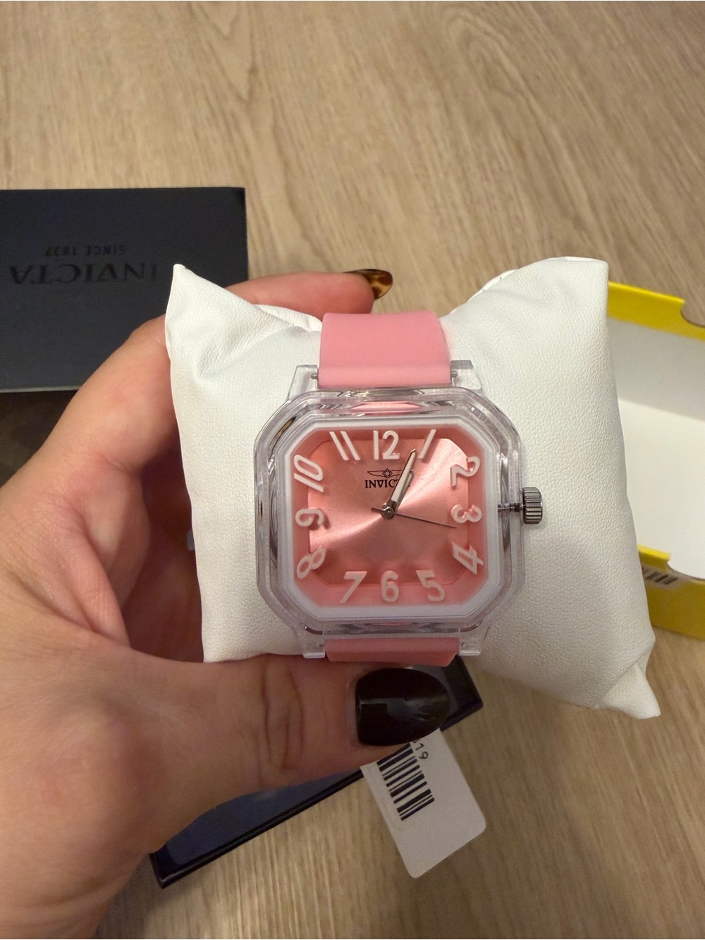 Invicta Women's Pink Square Dial Silicone Strap Watch -39mm